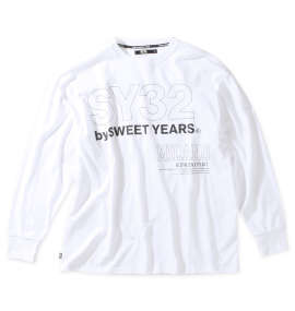 SY32 by SWEET YEARS スティックアウトロゴ長袖Tシャツ