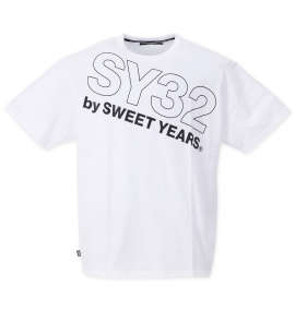 SY32 by SWEET YEARS スラッシュビッグロゴ半袖Tシャツ
